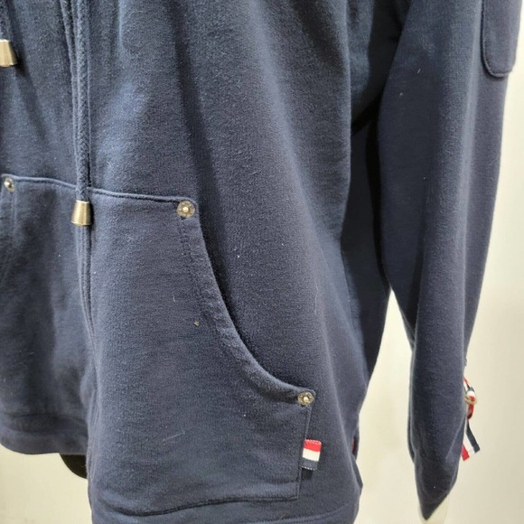 Norton Studio Patriotic Nautical Hooded Preppy Jacket 100% Cotton Size P Large - Picture 6 of 10